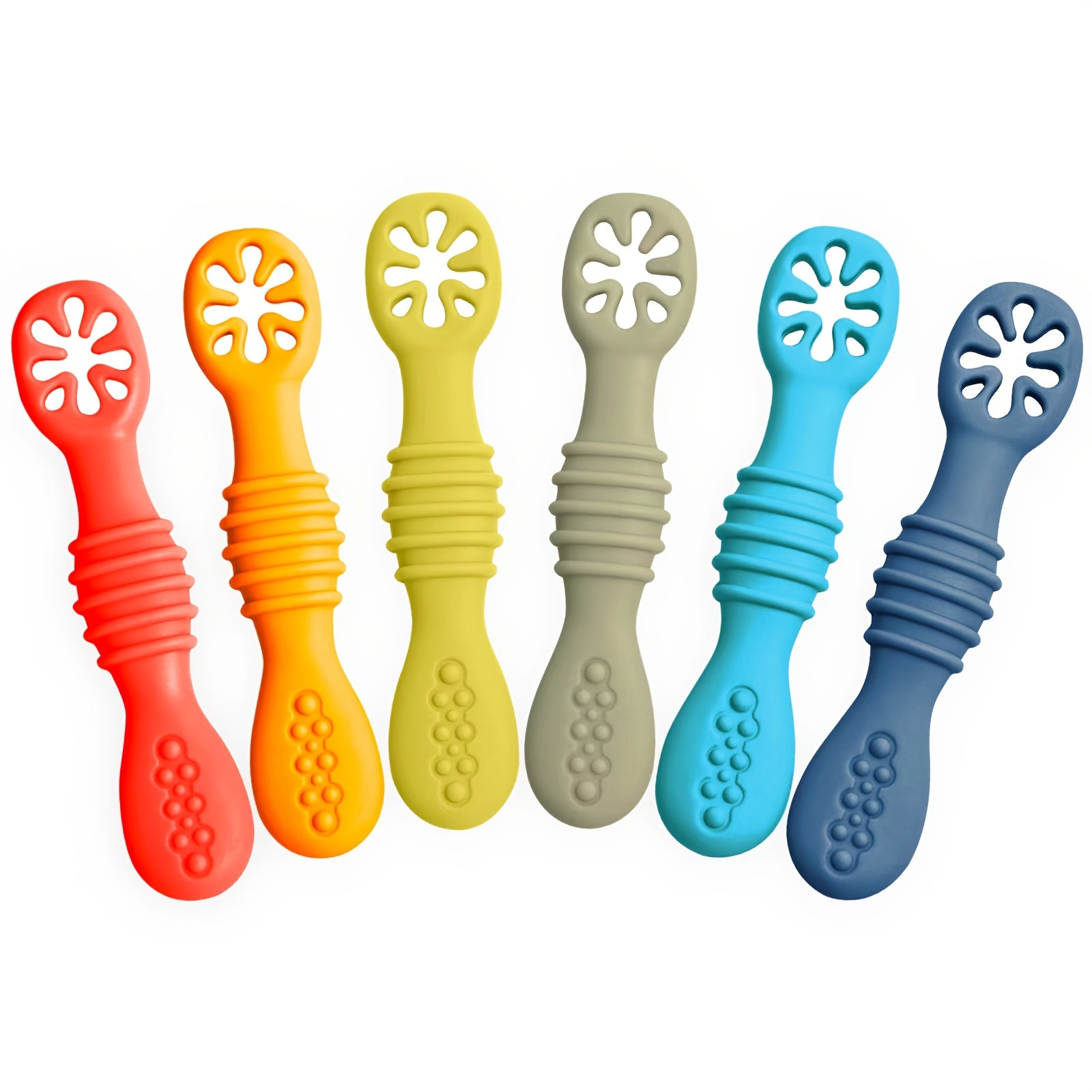 7pcs Silicone Baby Spoon For First Stage Toddler Utensils Baby Led Weaning  Spoon