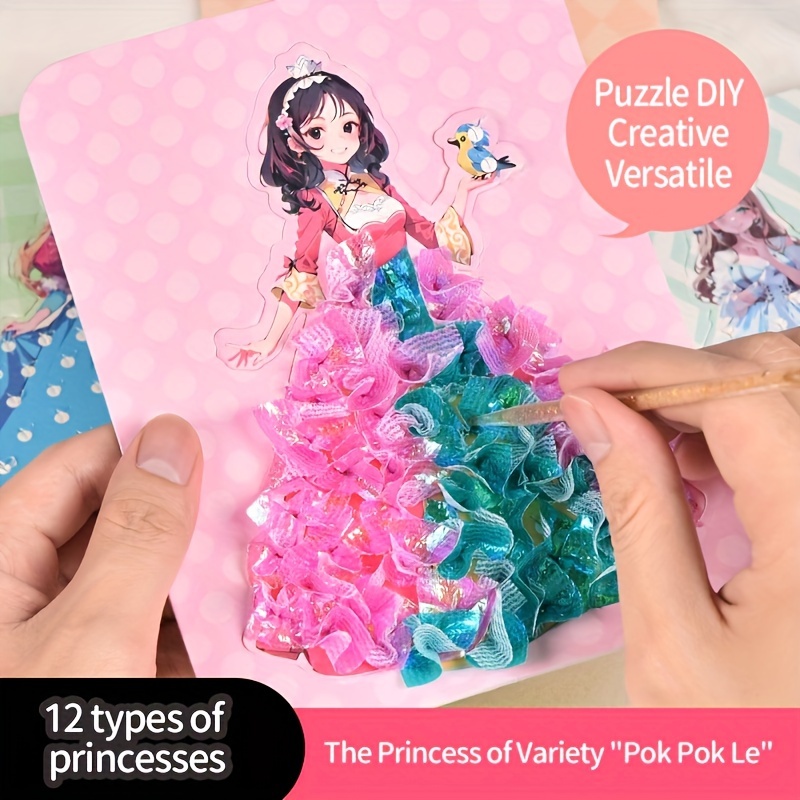 Nsuebck Crafts for Girls Ages 8-12 - Puzzle Puncture Painting with 12  Princess Board Stickers - Fabr…See more Nsuebck Crafts for Girls Ages 8-12  