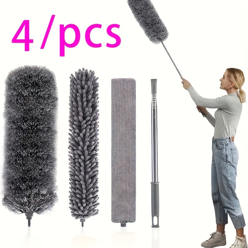 Retractable Gap Dust Cleaner with Extension Pole, Cleaning Tools with 3  Microfiber Dusting Cloths, Extendable Long Handle Duster for Cleaning Under