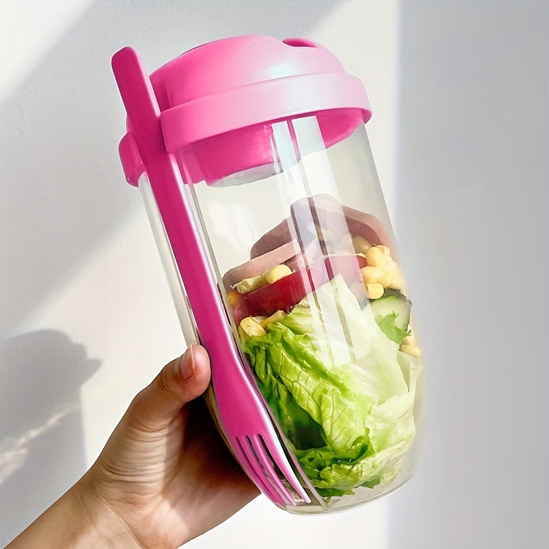 Portable Salad Cup with Fork and Lid Convenient Breakfast Shaker