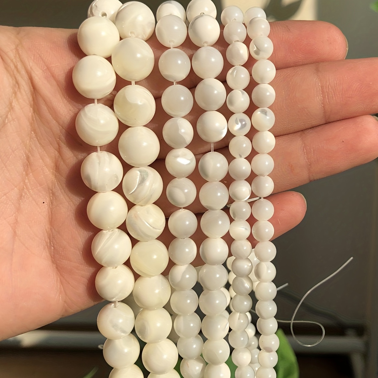 7mm White Round Wood Beads, Natural Wood Dyed Beads 50 Pcs / WBR7-15 