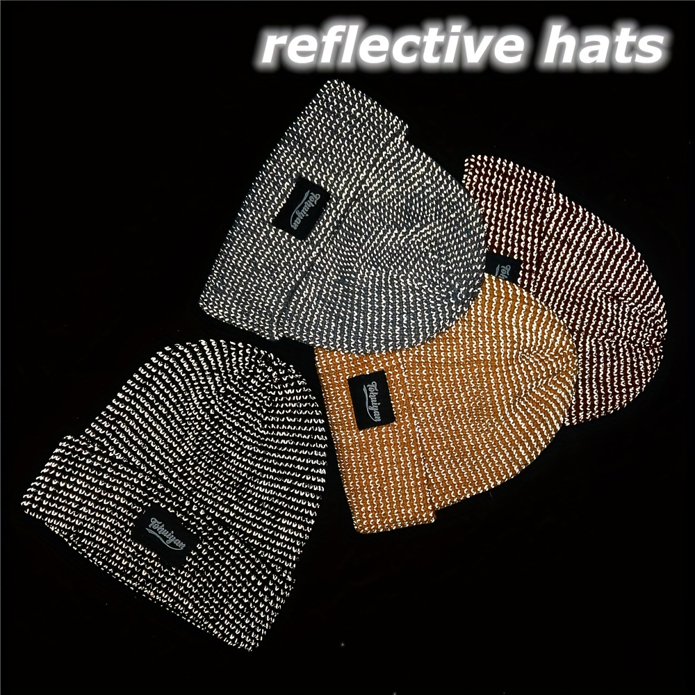 

[top-] Reflective Knit Beanie - Visibility, & Hat For Nighttime