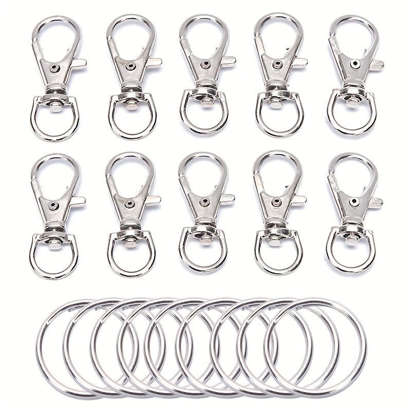50pcs Swivel Clasps Lanyard Snap Hooks with Key Rings, Key Chain Clip Hooks  Lobster Claw Clasps for Keychains Jewelry DIY Crafts,Christmas Decoration