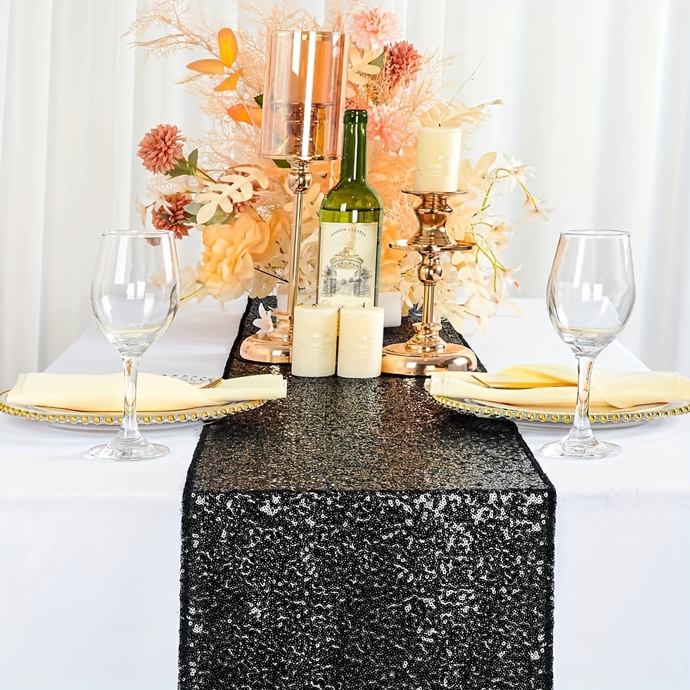 Navy blue hotsell sequin table runner