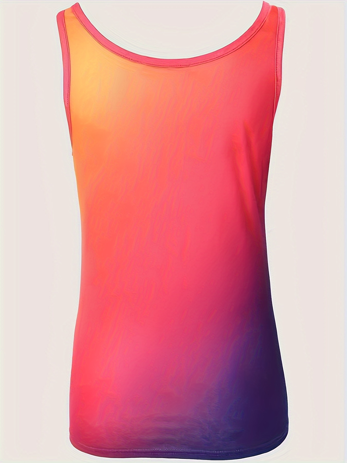 Casual Tank Top Women's Plus Slogan Ombre Print Vest Top
