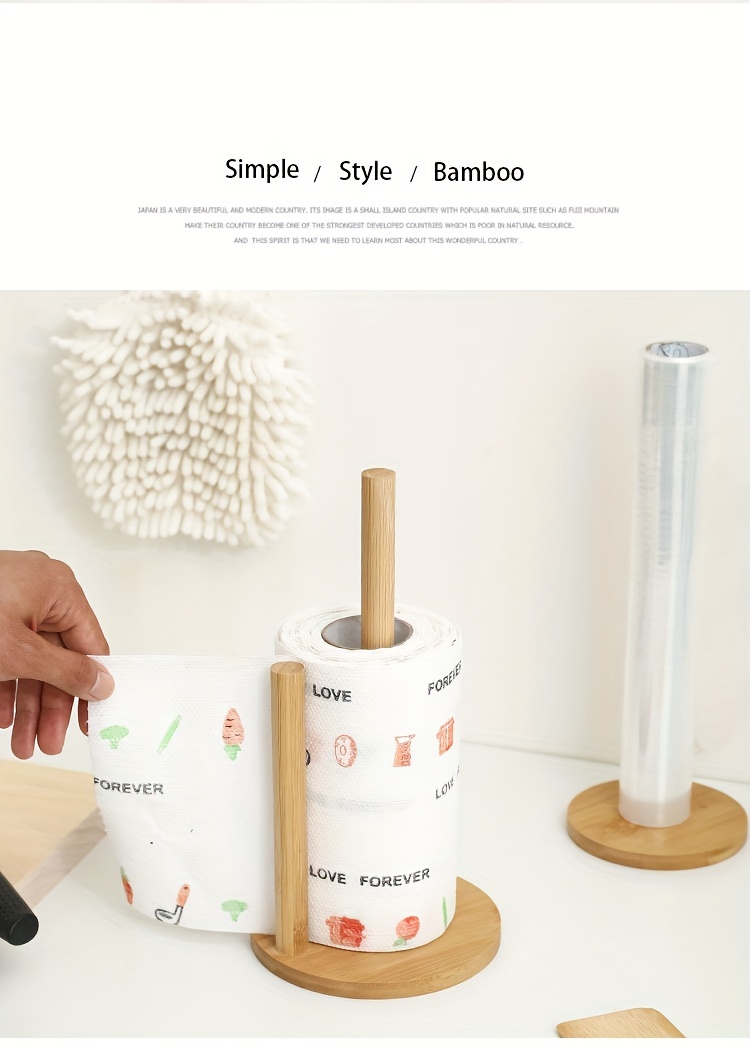 Bamboo Single Toilet Paper Roll Holder