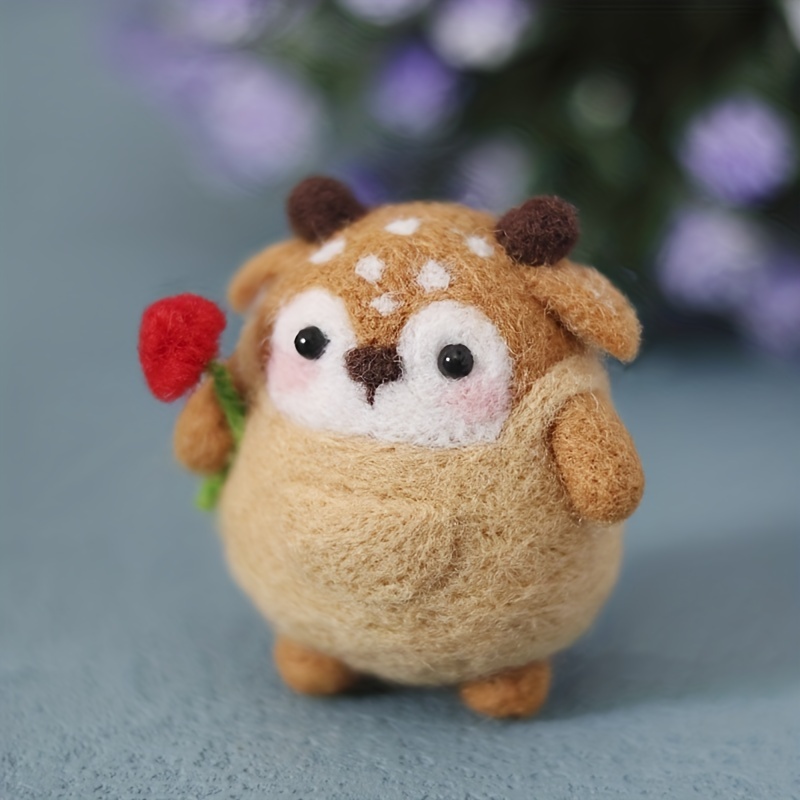 Fenrry Non-Finished Felt Kit Cute Animal Collection Deer Doll Wool Felt  Poked DIY Felting Materials Pack Wool Needle Felting Kit - AliExpress