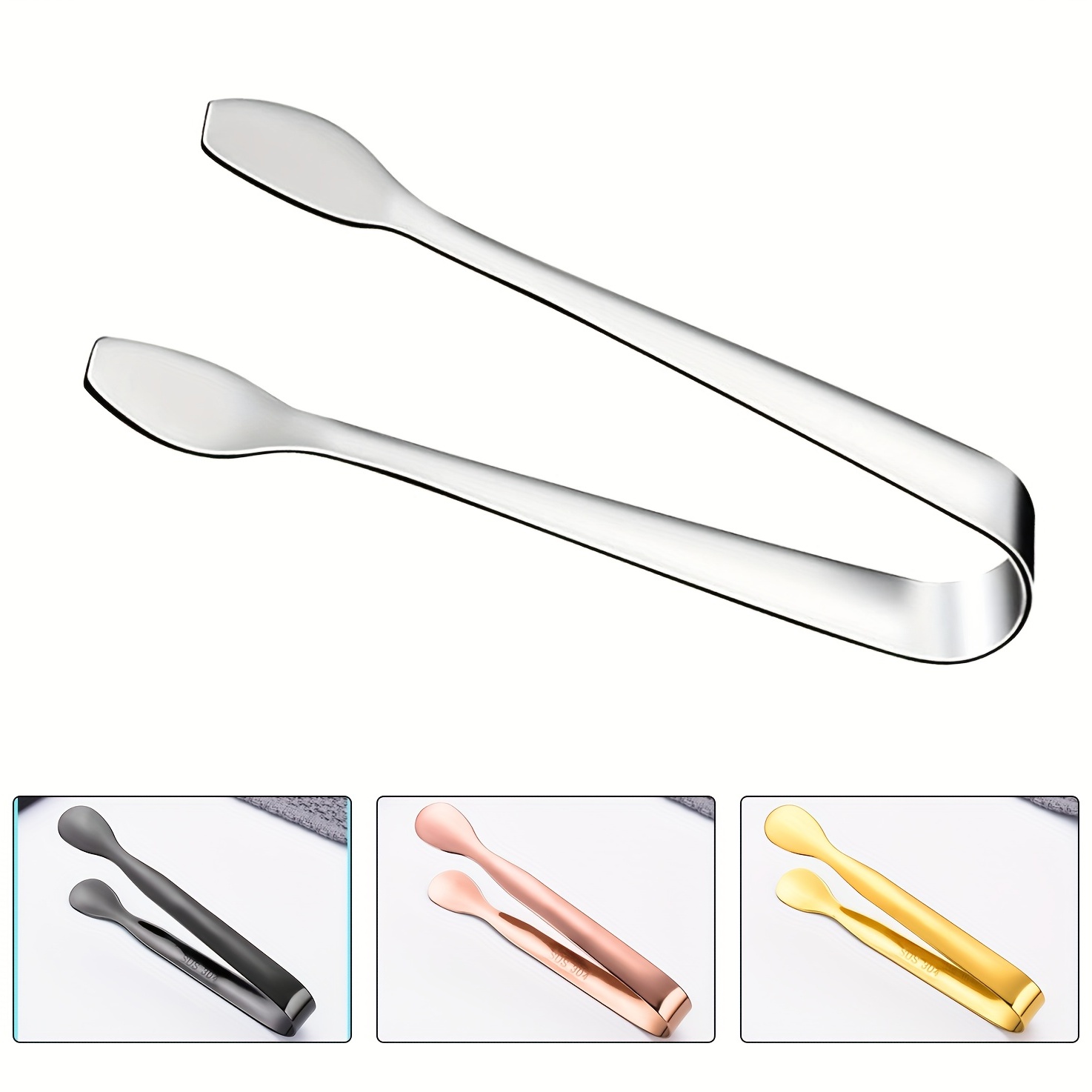 Mini Serving Tongs, Small Serving Utensils for Catering, Kitchen Tongs,  Food-Grade Premium 304 Stainless Steel Tongs, Heavy Duty 