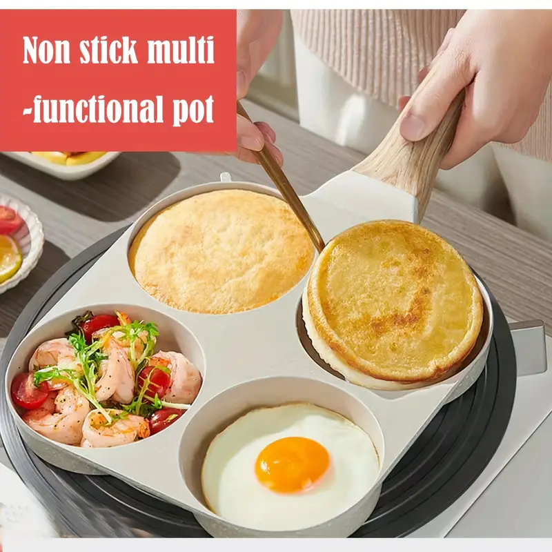 1pc 4-cavity Breakfast Omelet Pot, Fried Egg Steak Vegetable  Multi-functional Breakfast Picnic Pot, Non-stick And Easy To Wash, For Home  Kitchen Resta