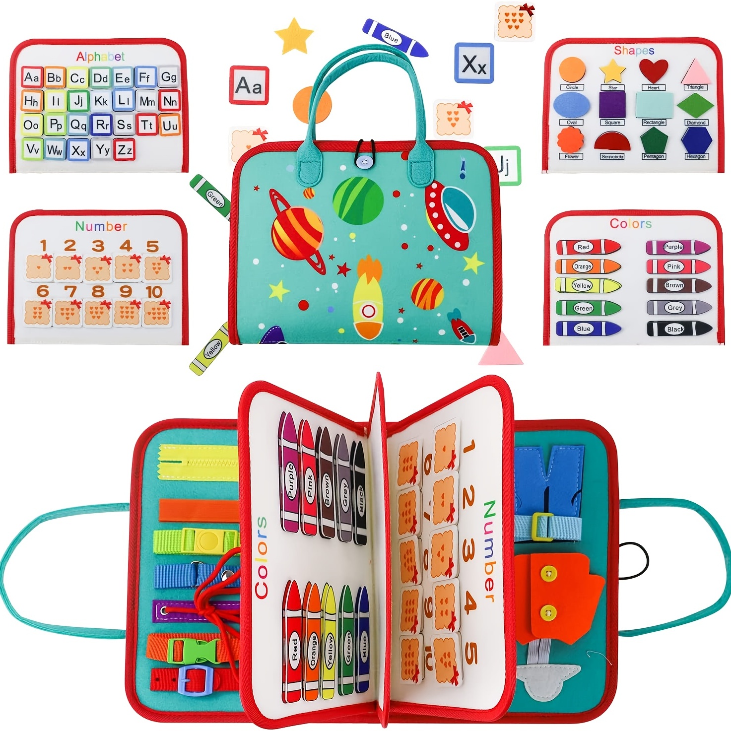 Libro sensorial de fieltro silencioso para niños, juguete Montessori para  bebés, libros de actividades ocupados, juguetes educativos para niños de 2  a 6 años - AliExpress
