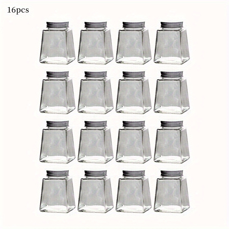 Glass Spice Jars With Lid Set Empty Cone Spice Containers - Temu