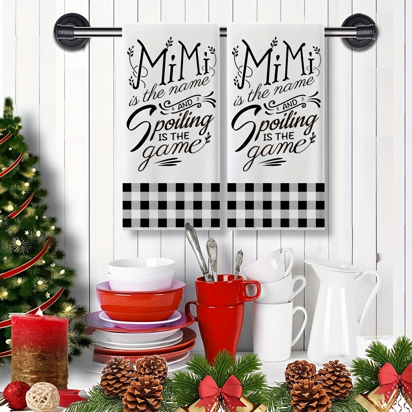 Christmas Black and White Buffalo Plaid Kitchen Towel