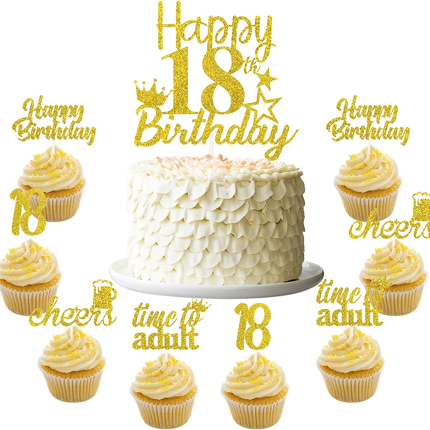 Happy 18th Birthday Cake Topper Glitter Card – LissieLou