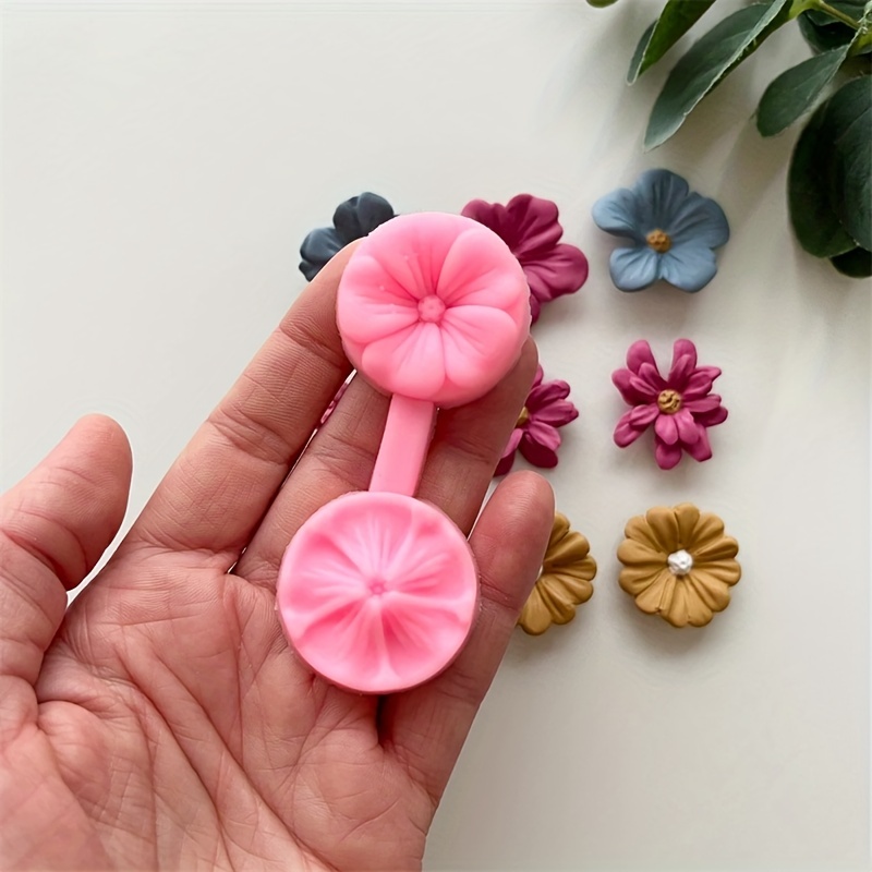 Flower Petal Press Silicone Molds Rose Petal Clay Cutters Polymer Clay  Moulds Floral Petal Clay Tools Earring Fondant Micro Petals 