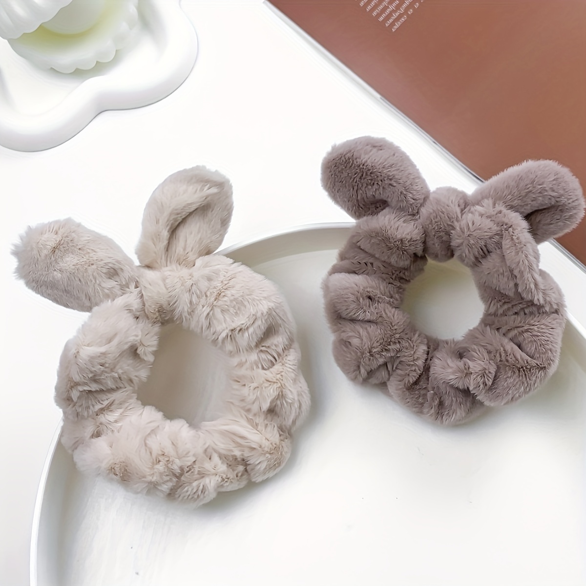 1/2//10 Pcs Carino Peluche Orecchie Coniglio Scrunchies - Temu Italy