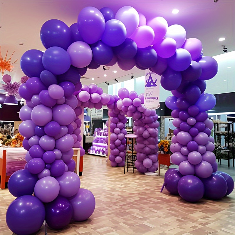 PartyWoo partywoo purple balloons, 120 pcs 5 inch pearl purple balloons,  latex balloons for balloon garland balloon arch as party deco