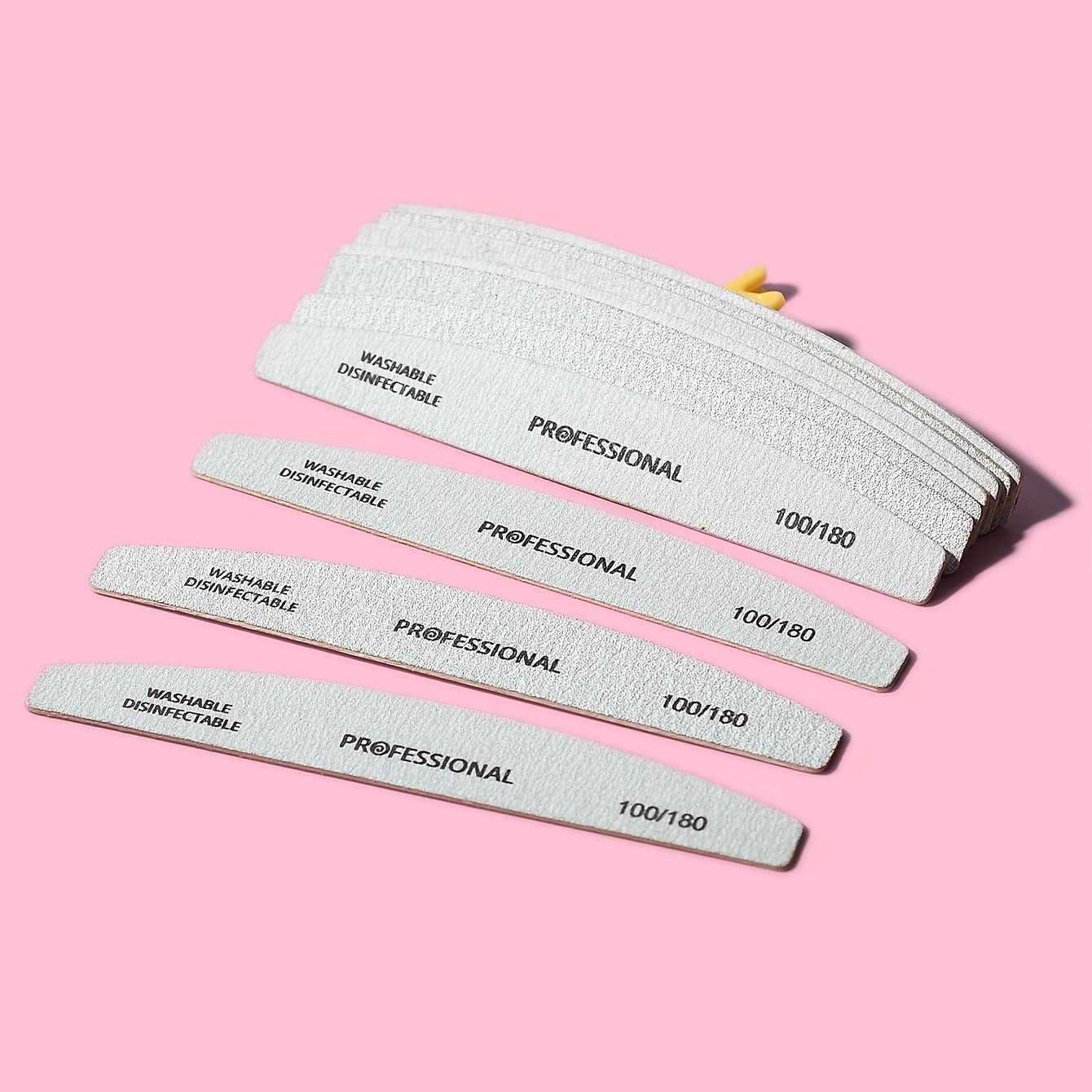 13pcs Half Moon Double Sided Nail Files, Washable & Reusable