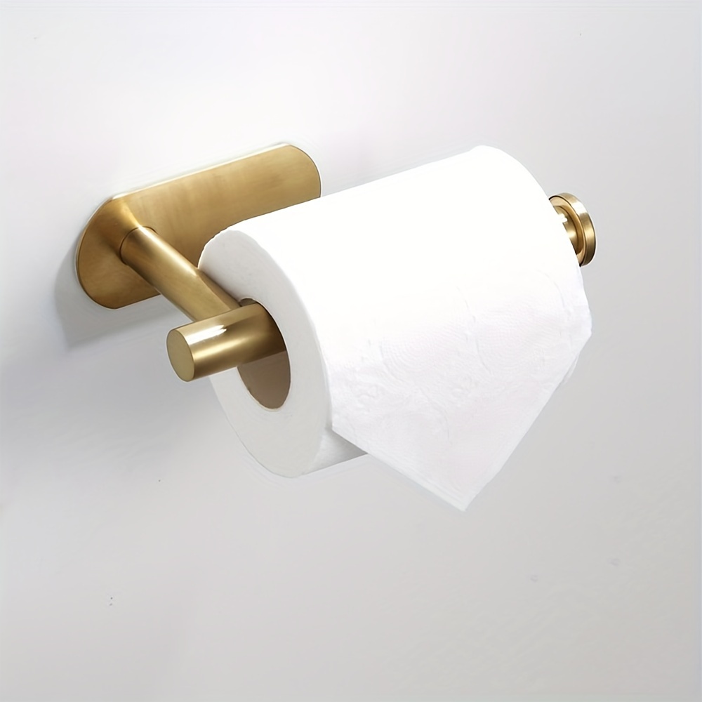 Golden Toilet Paper Holder Self Adhesive Toilet Roll Paper - Temu