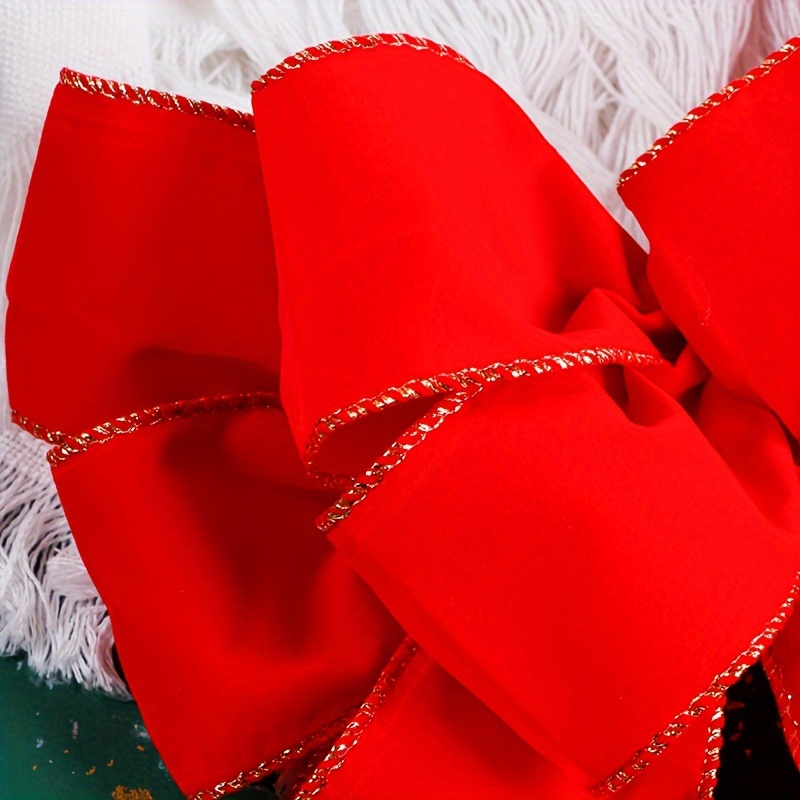 In Stock Large Red Velvet Christmas Ribbon Bow - Temu