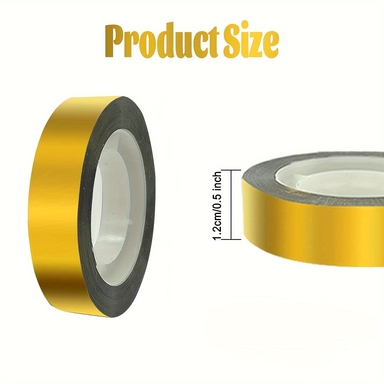 Nuanchu 3 Rolls Metalized Polyester Film Tape Gold Washi Tape Metallic Wall  Border Tape Silver Decorative Tape Black Adhesive Reflective Strips Mirror