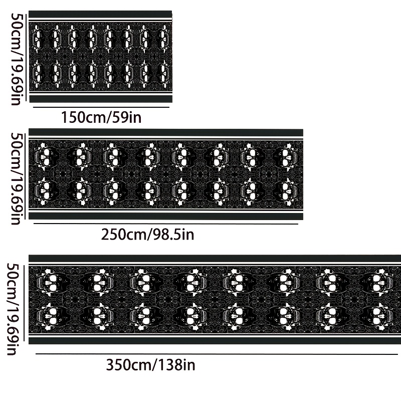 1pc Alfombra Negra Con Patrón De Cabeza De Calavera De - Temu
