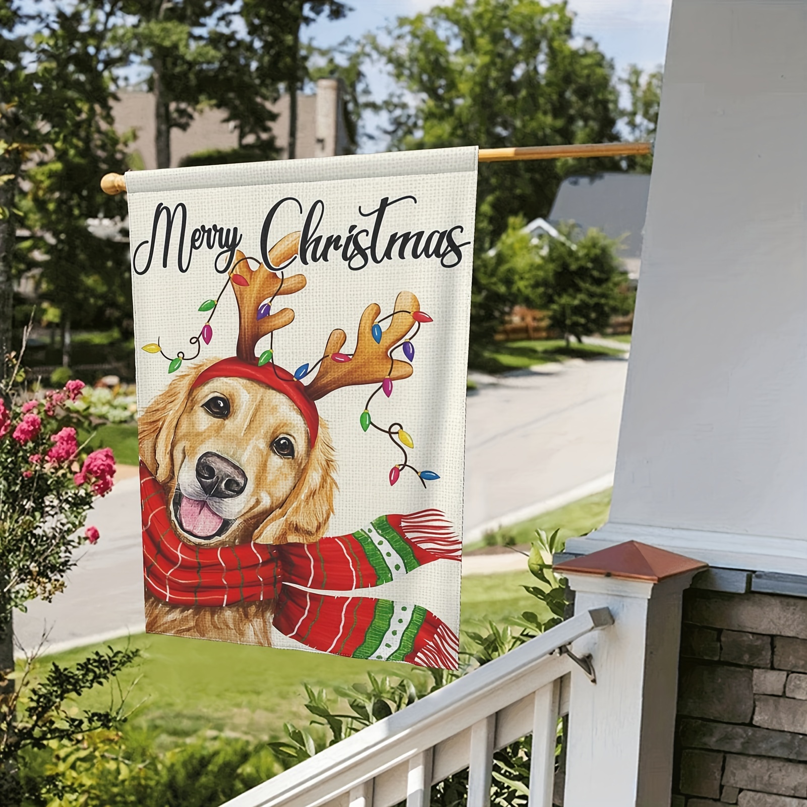 1 Pezzo Bandiere Giardino Cani E Alberi Natale Decorazioni - Temu Italy