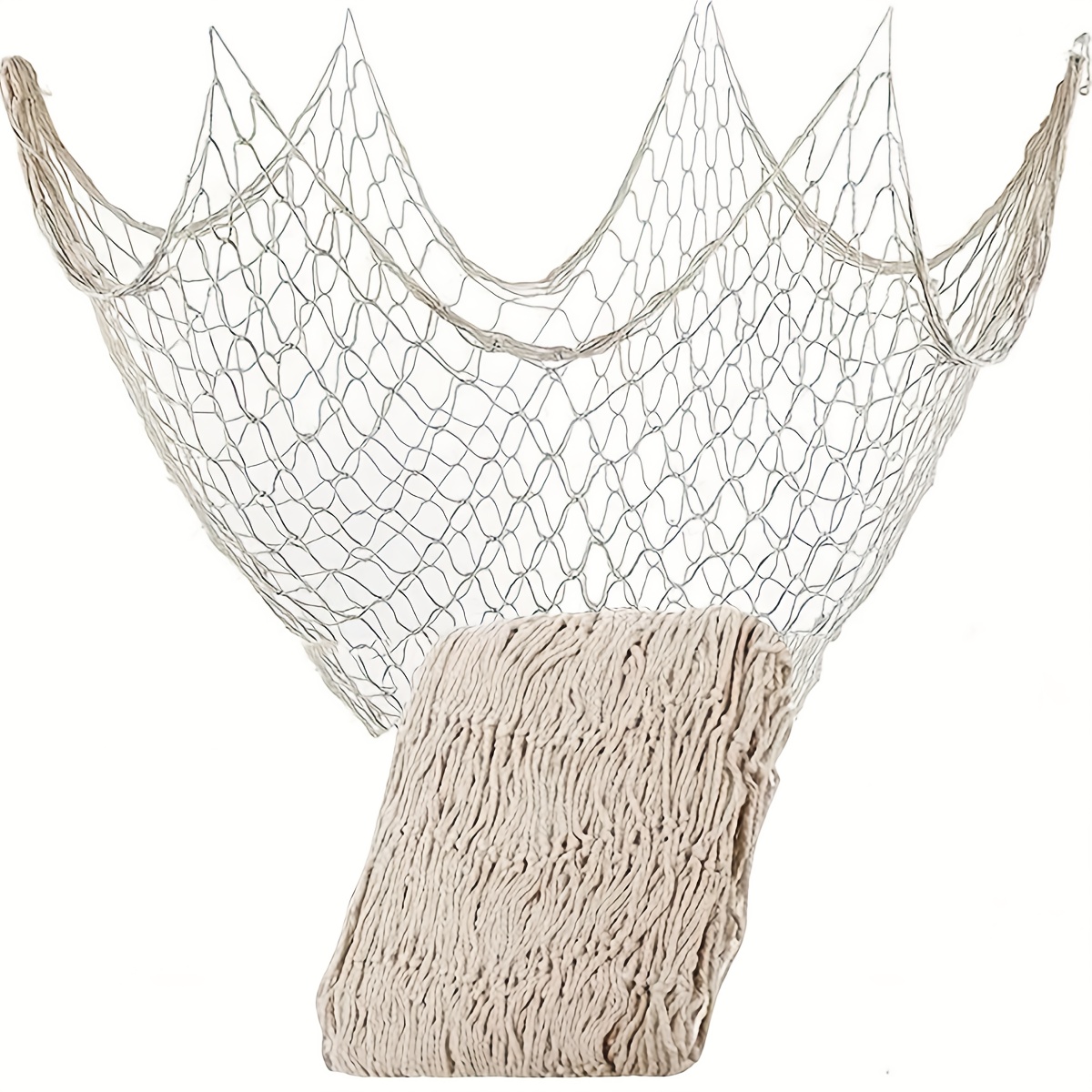 Fishing Net Decoration Fish Netting with Seashell Decor Nautical Party Decorations Home Garden Decor Net, Size: 100, Beige