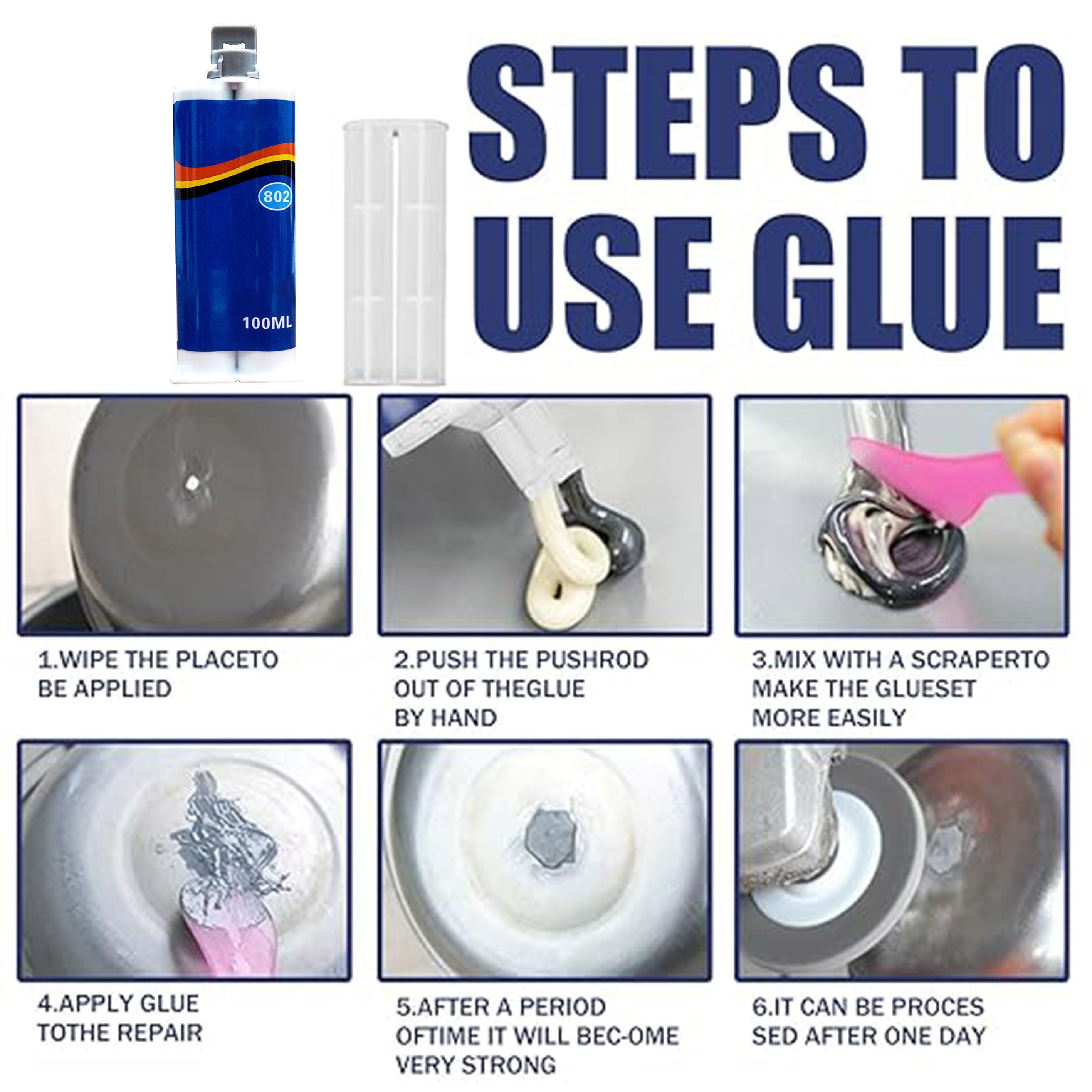 Liquid Metal Repair Glue, Glue for Metal to Metal, Heat Resistant Glue for  Metal, Liquid Metal Welding Filler, Glue for Welding Metals, 50ML/100ML AB