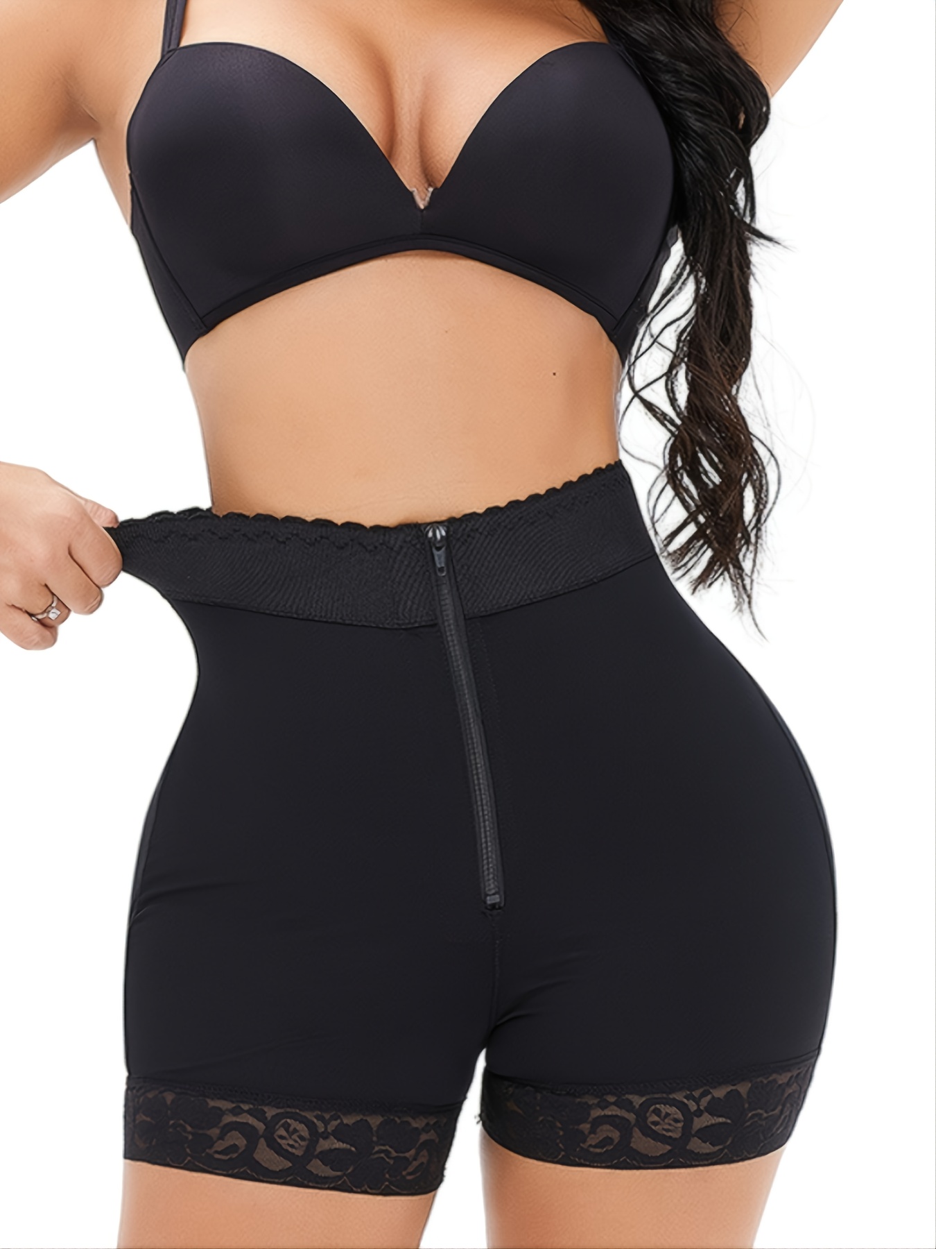 Women's Zip Front Butt Lift Hip Enhancer Shorts - Temu Canada