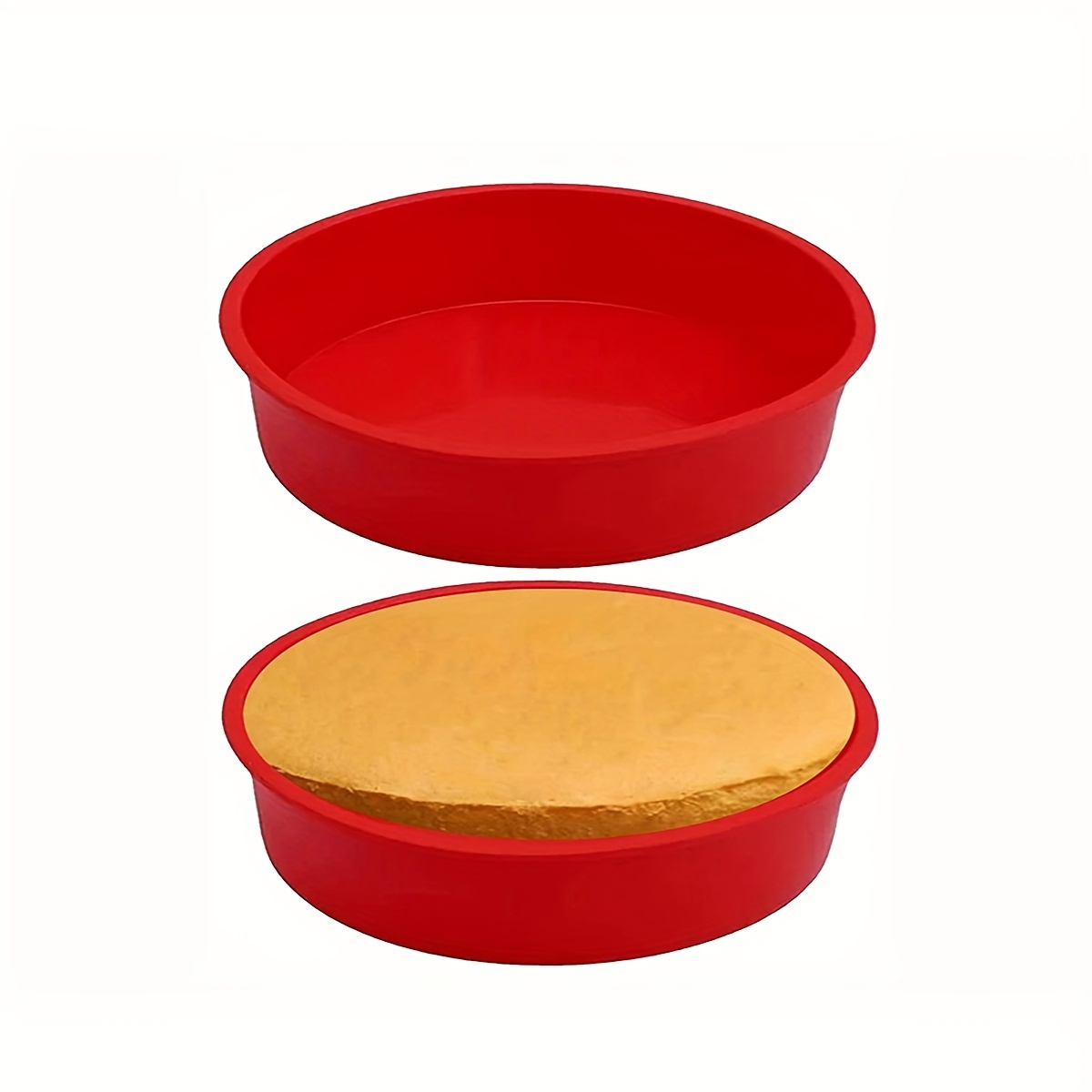 SILIVO 9 inch Round Cake Pans - Set of 2 Silicone Molds for Baking