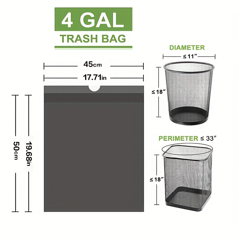 20Pcs Mini 4 Gallon Disposable Garbage Bag Biodegradable Plastic Trash Bags  for Household Kitchen Bathroom 