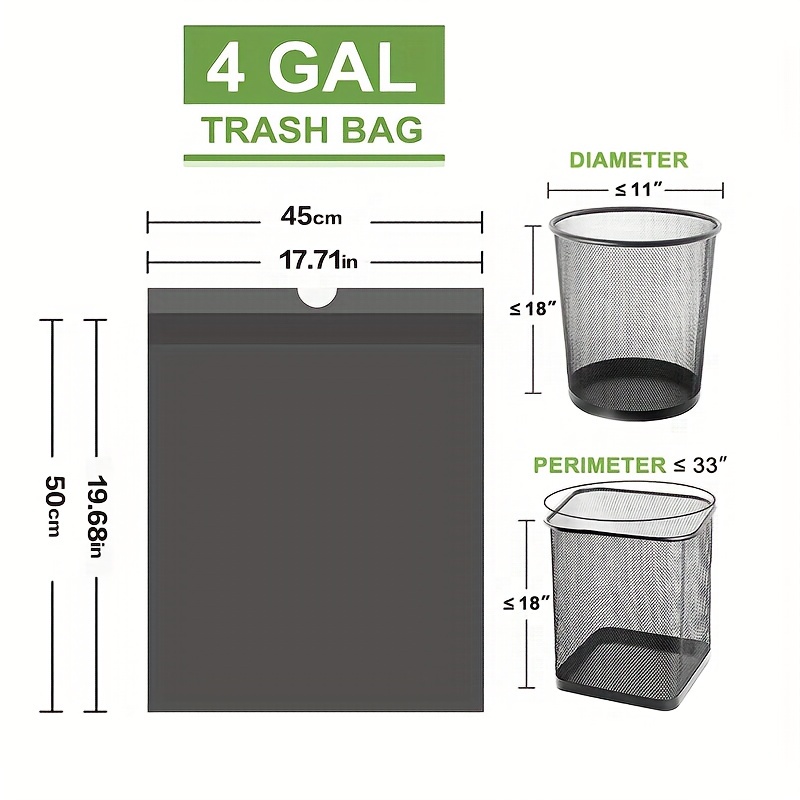 12 Gallon Garbage Bags, Disposable Garbage Bags, Flat Mouth