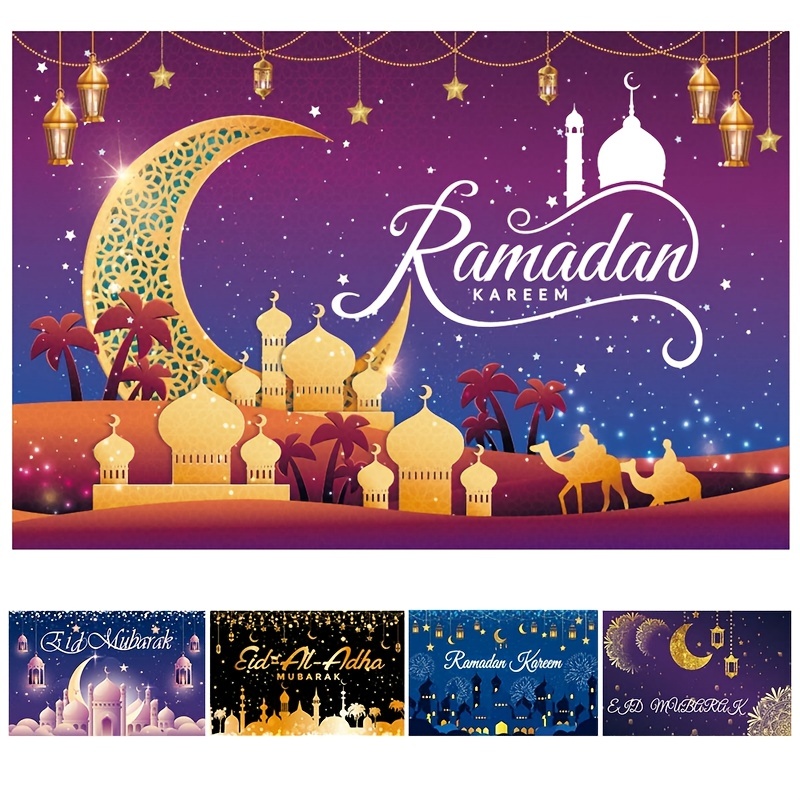 Fondo Ramadán Con Una Media Luna Decorada Con Decoración Islámica