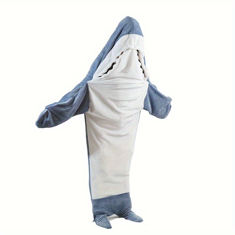 Manta de tiburón para adulto, manta de tiburón para adulto, manta de  franela súper suave y acogedora con capucha de tiburón (M) 67 x 27.5  pulgadas
