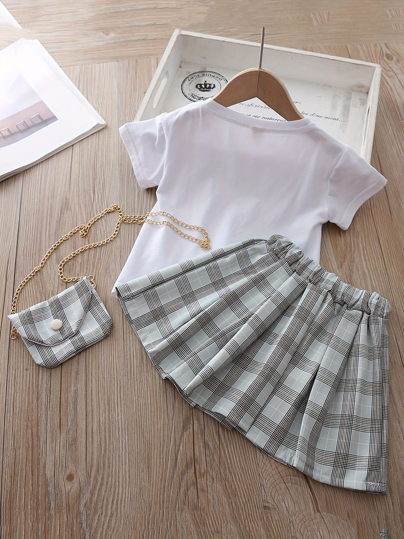 Grey plaid hotsell skirt toddler