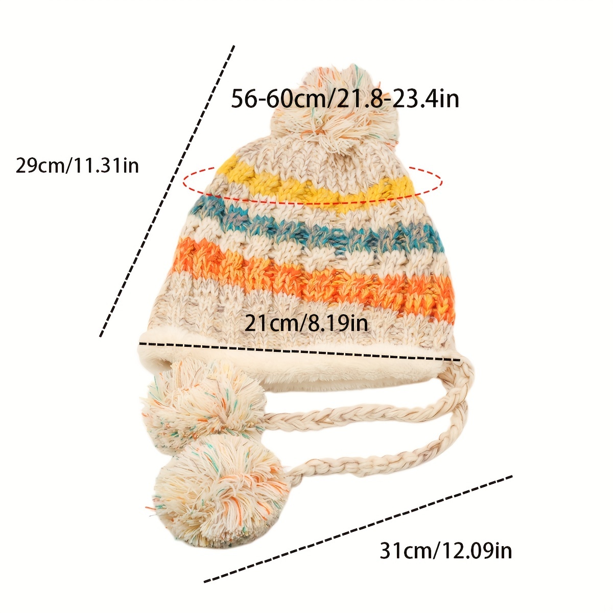 2pcs Ensemble Écharpe Bonnet Rayé Bonnet Tricoté Chaud Et - Temu