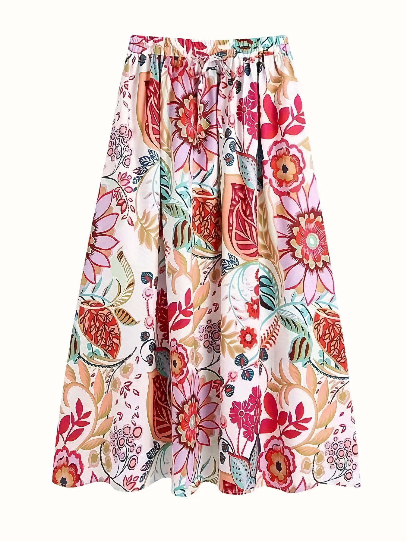 Floral Print Casual Skirt - Temu