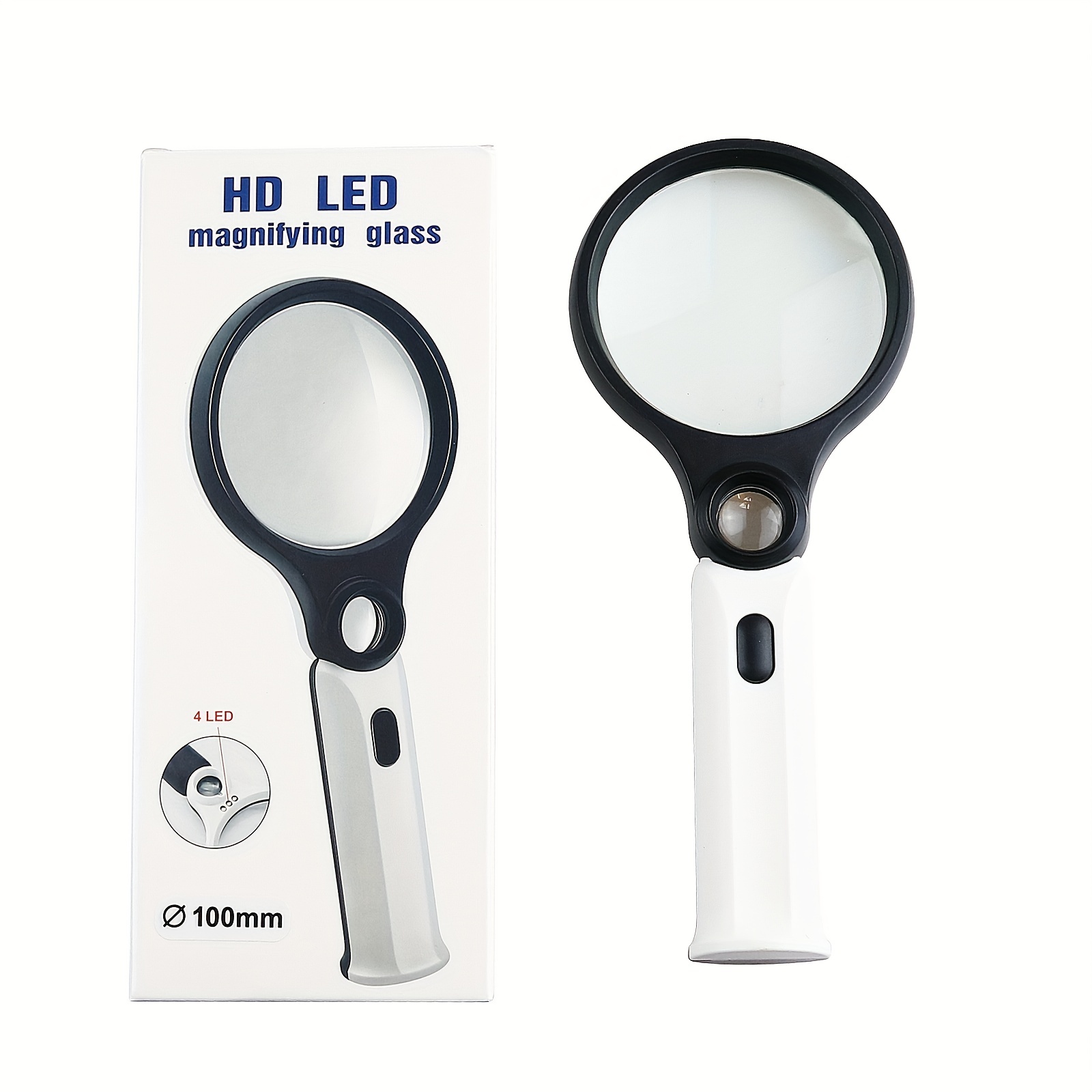 LED Light 45X Handheld Mini Pocket Microscope Reading Magnifying Glass Lens