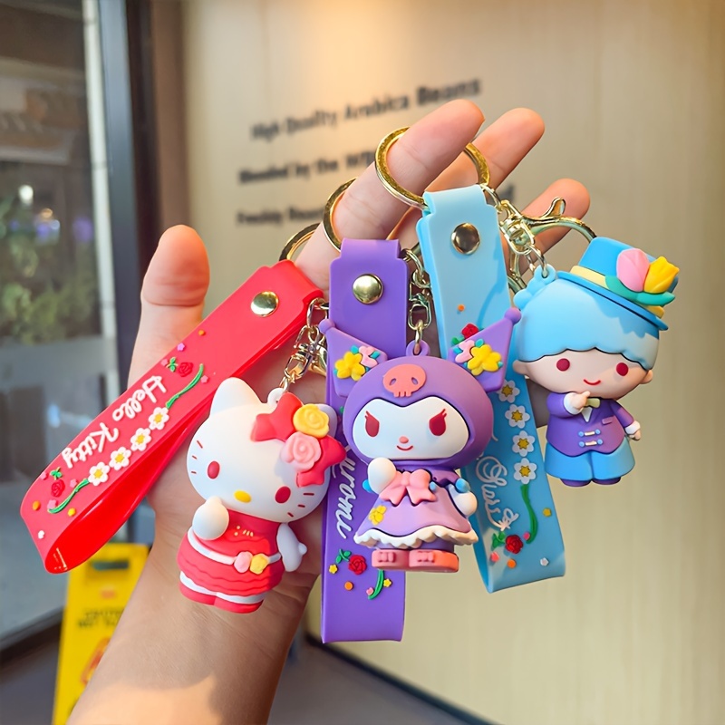 Porte-clés Sanrio en PVC mignon accessoires de dessin animé Hello