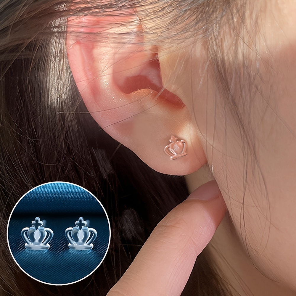 Plastic Earrings,Clear Earrings Post and Earring Backs Silicone Earrings  Clear Stud Earrings 100 Pairs