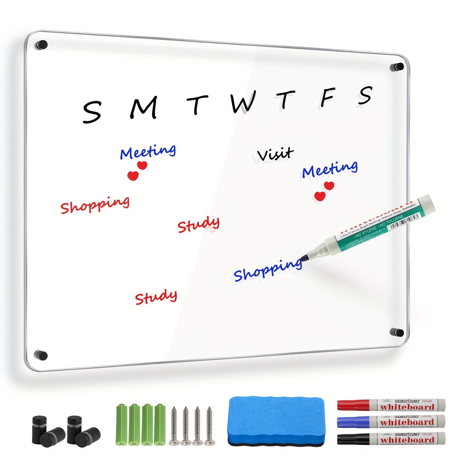 WHITEBOARD Dry Erase Board MAGNETIC White Board Home Office Wall