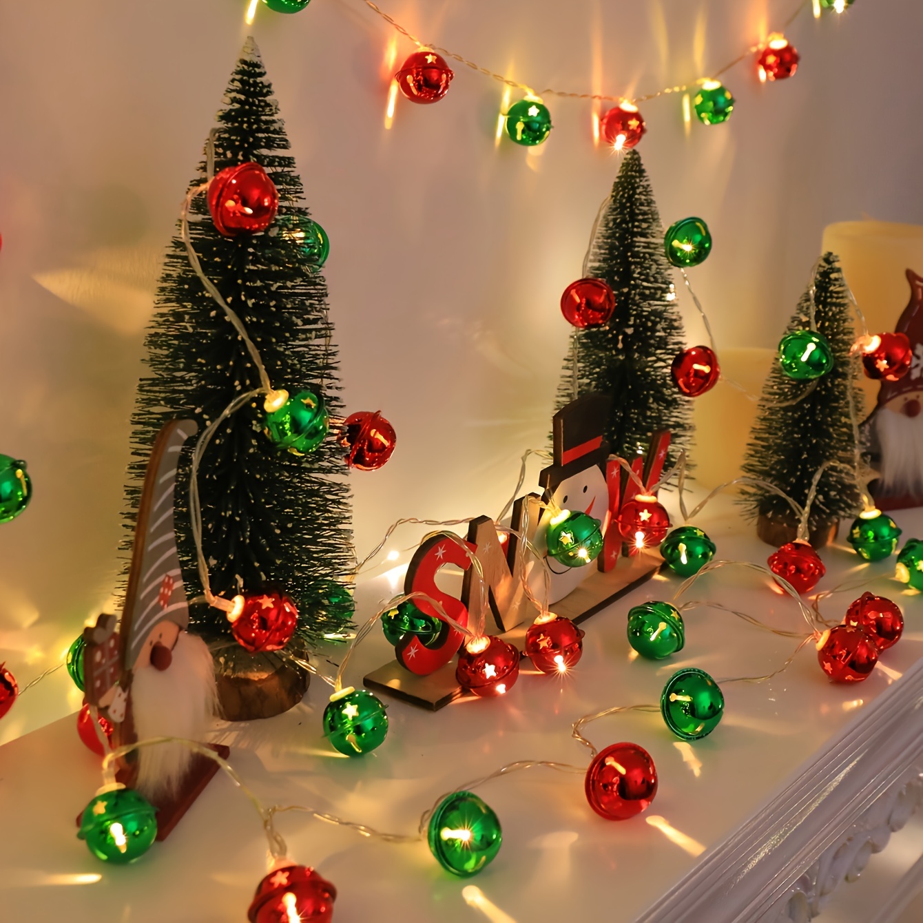 2pcs Décoration de Noël Éclairage de Noël de Noël intérieures Guirlande  Lumineuse