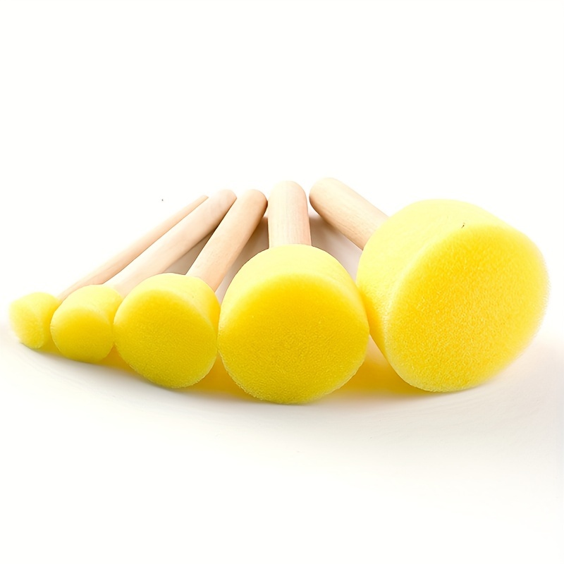 Sponge Paint Brush Round Mushroom Shape Original Wooden - Temu