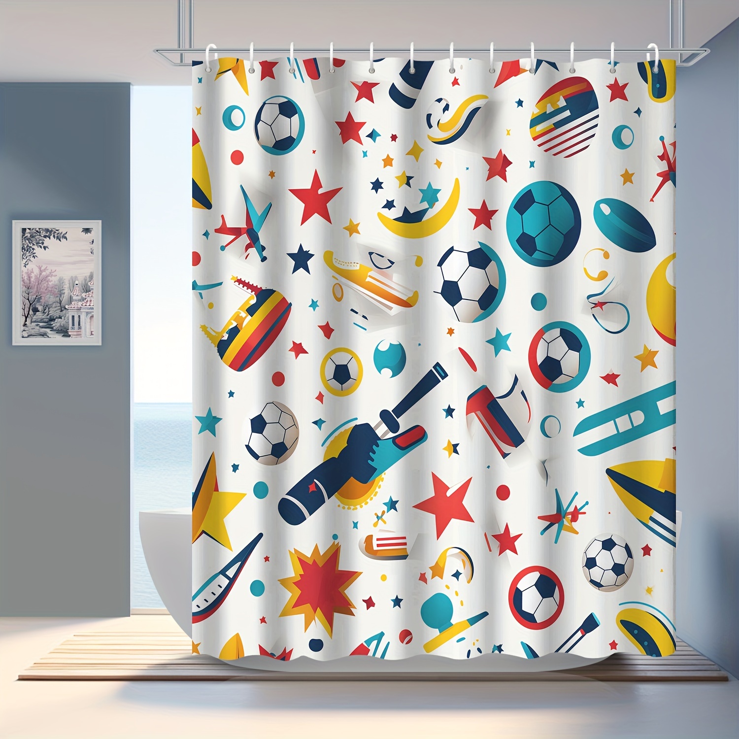  Accesorios impermeables de baño de fútbol con 12