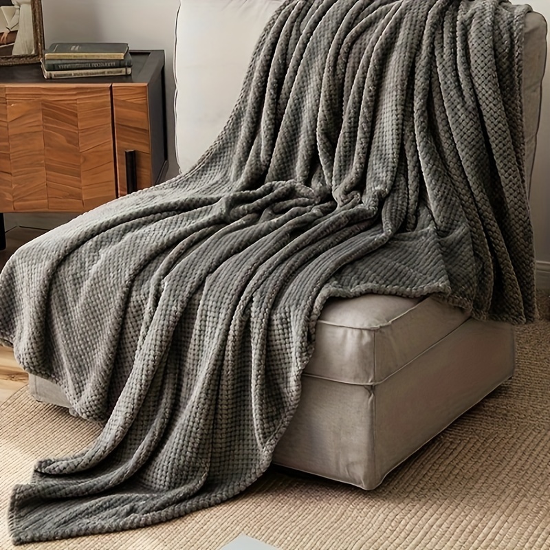 Solid Color Wool Throw Blanket Sofa Plush Blanket Soft And - Temu
