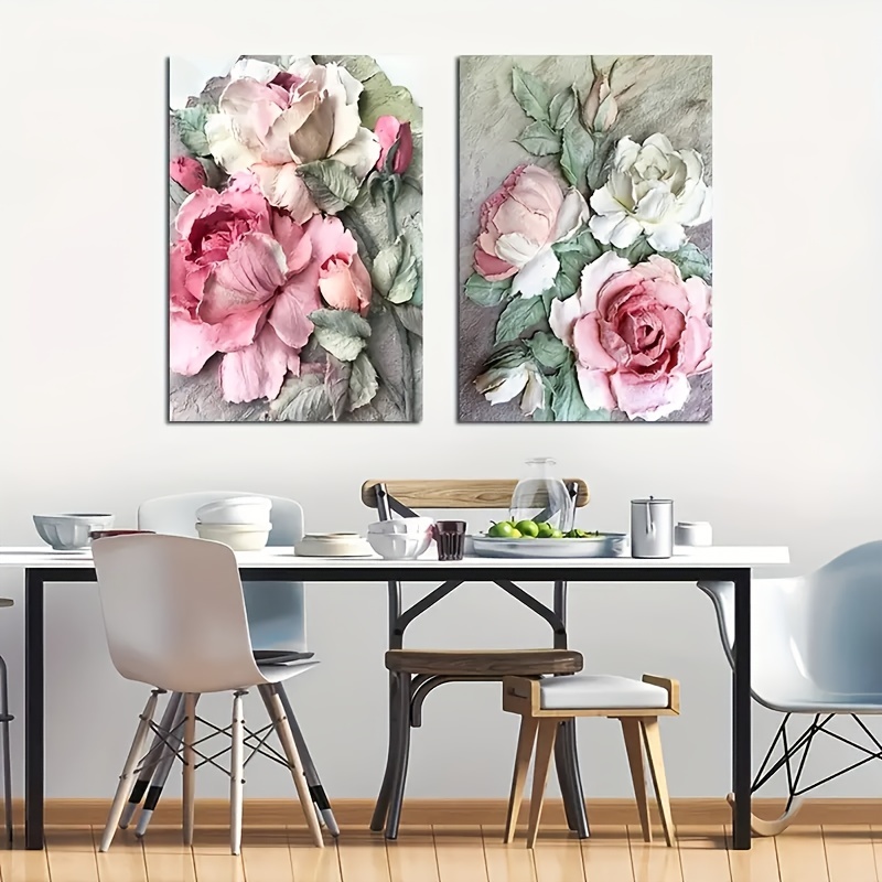 Modern Beautiful Rose Floral Canvas Paintings Flower Poster and