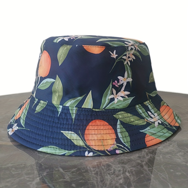 Sombrero De Pescador Para Hombre Con Estampado De Hojas A La Moda