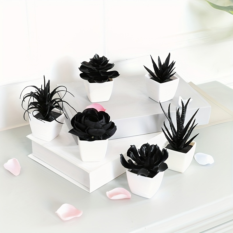 5-20Pcs Mini Black Briquettes Elfs Dust Sprite Micro Ornaments Succulent  Plants Potted Decoration Micro Landscape