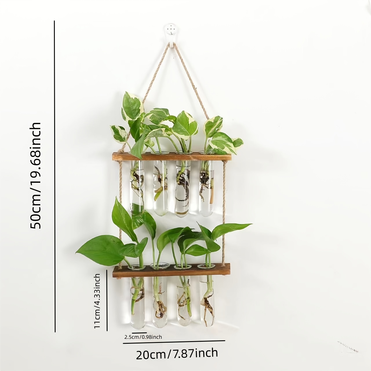 Tabletop Hanging Glass Planter Propagation Station Modern 3 Test Tube  Flower Bud Vase in Wood Stand Rack Tabletop Terrarium for Hydroponic Plants  Cuttings Office Home Decoration, Gift for Plant Lover 