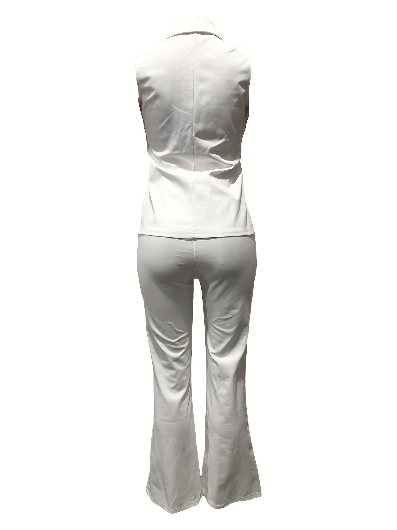 Asymmetrical White or Black 2-piece Blazer and Wide Leg Pants